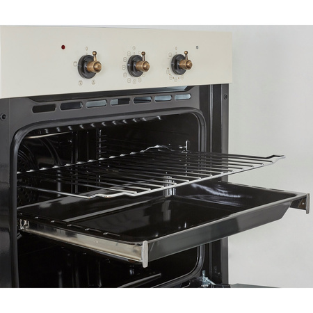 Piekarnik gazowy do zabudowy retro 60cm. Freggia OMRB66CH szampański