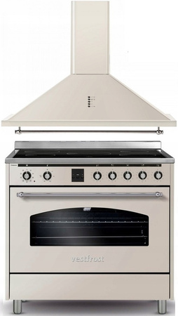 Zestaw Vestfrost: okap przyścienny VE-90RSABG + kuchnia gazowo-elektryczna VC-993WNPIBG