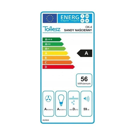 Okap kominowy / przyścienny Toflesz Sandy 40 czarny mat 850m3/h