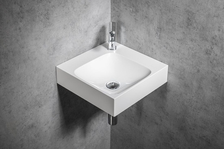 Umywalka narożna, kompozytowa Sapho Emona EN040R 40x40cm, biały