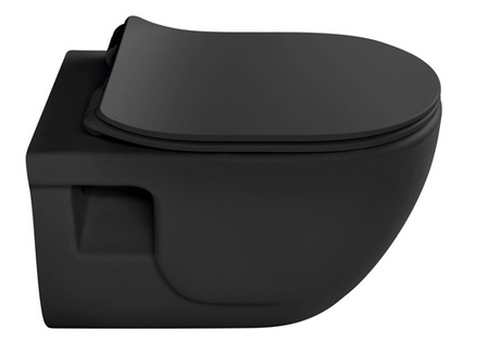 Miska wisząca WC Sapho Brilla 100614-110 rimless, 36,5x53cm, czarny mat