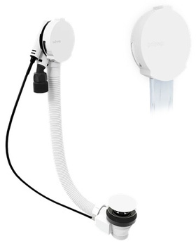 Zestaw odpływowy z napełnieniem i korkiem aut. Polysan 71851.10, korek 72mm, biały