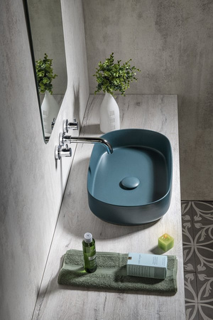 Zestaw Isvea Italy Infinity: Umywalka nablatowa + korek petrol mat