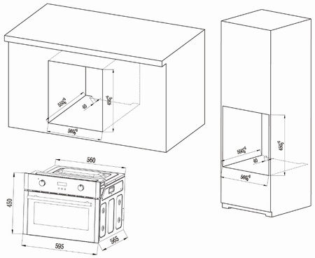 Piekarnik kompaktowy do zabudowy MPM MPM-63-BOK-24