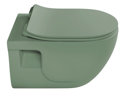 Miska wisząca WC Sapho Brilla 100614-128 rimless, 36,5x53cm,  zielony mat