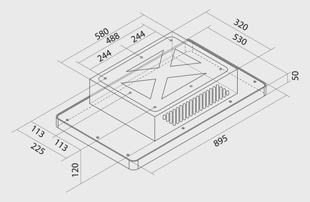 Okap podsufitowy Toflesz Magnum 90 biały 900m3/h