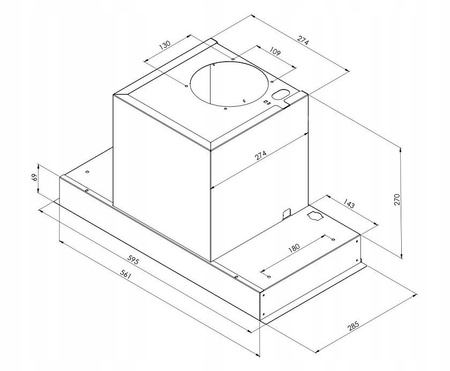 Okap podszafkowy / do zabudowy Toflesz Lumino Gest 60 biały mat/biały 850m3/h