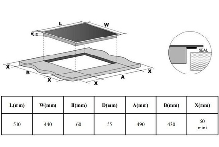 Zestaw 45cm. Kernau: płyta indukcyjna KIH431-3B + piekarnik elektryczny KBO0946SKB