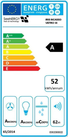 Okap podszafkowy / do zabudowy Seenergy Iris Incasso Vetro 76BL