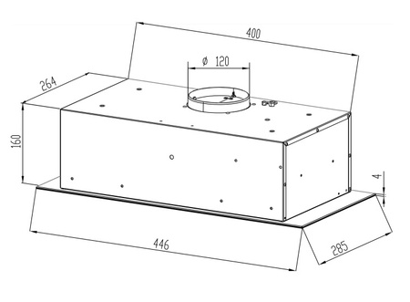 Okap podszafkowy / do zabudowy Kernau KBH0145B Glass