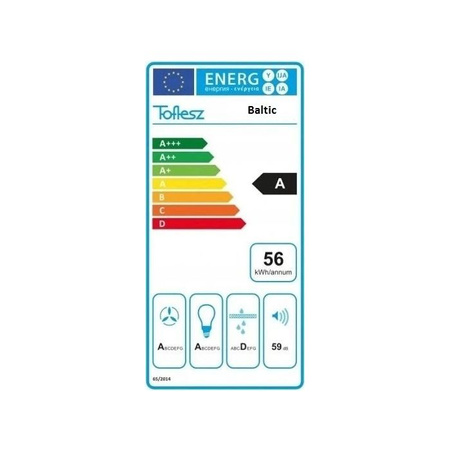 Okap kominowy / przyścienny Toflesz Baltic 40 czarny mat 850m3/h