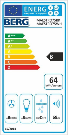 Okap podszafkowy / do zabudowy Berg Maestro 75 White