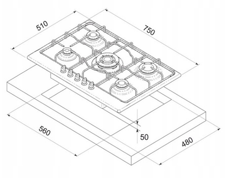 Zestaw retro Freggia: płyta gazowa HR750VGTCH + piekarnik elektryczny OERD67CH