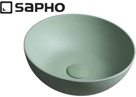 Umywalka betonowa, nablatowa Sapho Formigo FG323 zielony mat