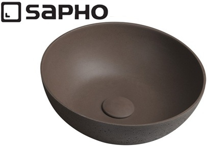 Umywalka betonowa, nablatowa Sapho Formigo FG315 ciemnobrązowy mat