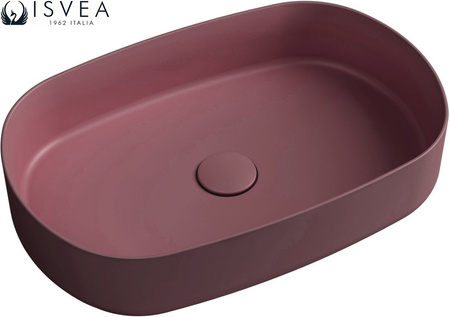 Zestaw Isvea Italy Infinity: Umywalka nablatowa + korek maroon red mat