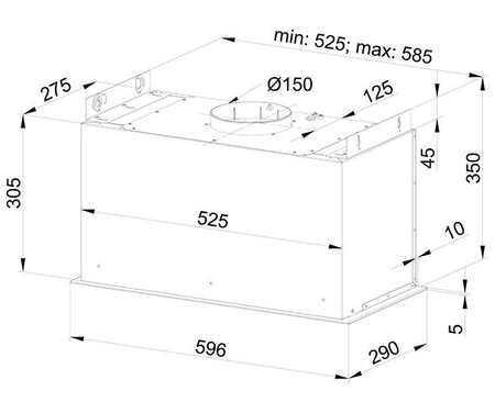 Okap podszafkowy / do zabudowy Globalo Loteo 60.4 Plus Black