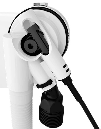 Zestaw odpływowy z napełnieniem i korkiem aut. Polysan 71851.10, korek 72mm, biały