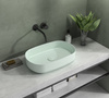 Umywalka ceramiczna nablatowa Isvea Italy Infinity 10NF65055-2T miętowy