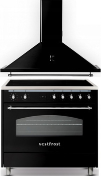 Zestaw Vestfrost: okap przyścienny VE-90RSABK + kuchnia elektryczna VC-993WNPIBK