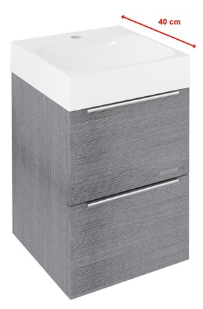 Szafka umywalkowa Sapho Emona EM040-1111 39,4x55x39cm, dąb srebrny