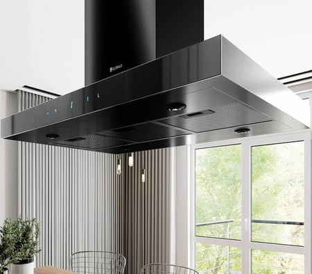 Okap wyspowy Globalo Verta Isola 90.3 H2H Black