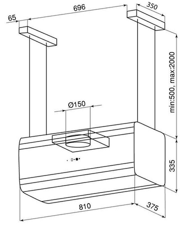 Okap wyspowy Globalo Tudara 80.4 White