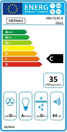 Okap podszafkowy / do zabudowy Kernau KBH0145B Glass
