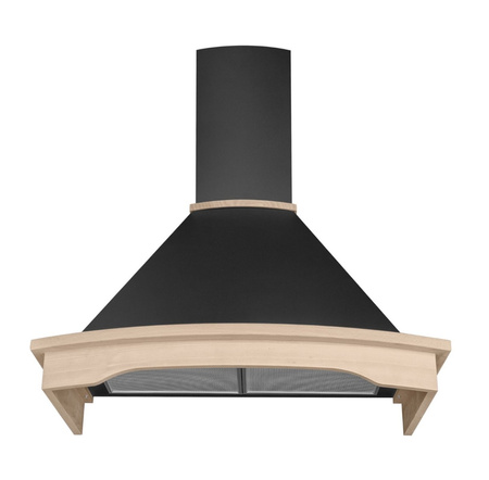 Okap przyścienny / kominowy Toflesz Rustical Rodeo 60 czarny mat 500m3/h