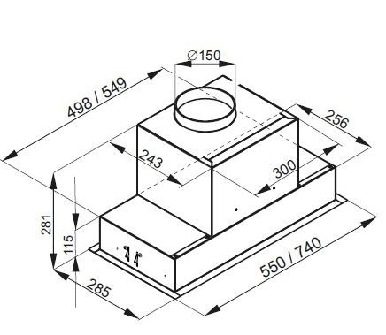 Okap podszafkowy / do zabudowy Globalo Lumotion 60.1 Black Gest