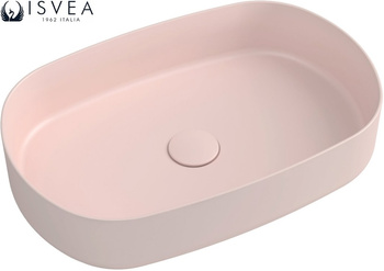 Umywalka ceramiczna nablatowa Isvea Italy Infinity 10NF65055-2S różowy