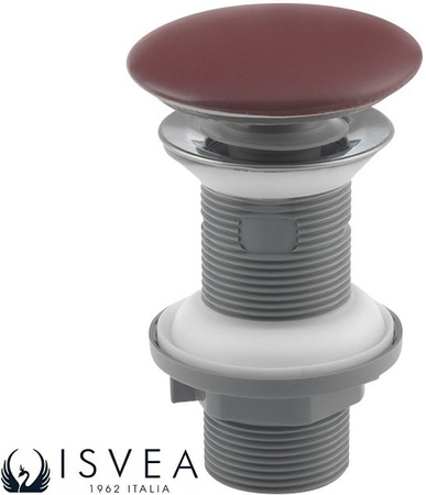 Korek umywalkowy, ceramiczny Isvea Italy 38TP0169I  bez przelewu, maroon red mat