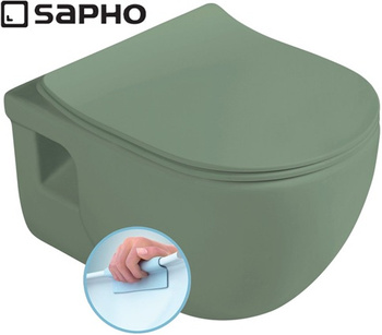 Miska wisząca WC Sapho Brilla 100614-128 rimless, 36,5x53cm, zielony mat