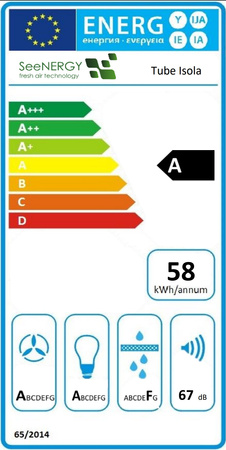 Okap wyspowy Seenergy Tube Isola 39 Gold