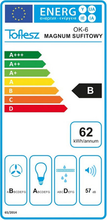 Okap podsufitowy Toflesz Magnum 90 czarny 900m3/h