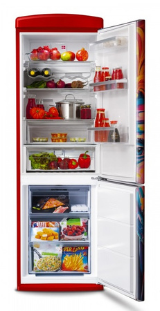 Lodówka wolnostojąca retro Vestfrost VR-FB373-2E2RD Art Collection David Bowie + odkurzacz VF-VM4001WB AQUA