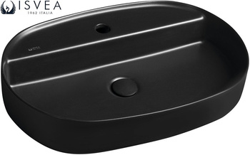 Umywalka ceramiczna nablatowa Isvea Italy Infinity 10NF65060-2N czarny mat