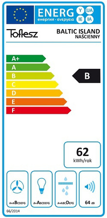 Okap kominowy / przyścienny Toflesz Baltic 40 inox 850m3/h