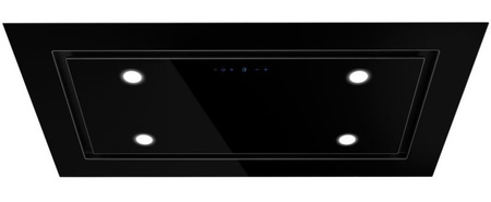 Okap sufitowy Toflesz Luxor Glass 120 czarny 850m3/h turbina zewnętrzna