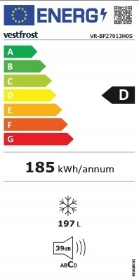 Zestaw Vestfrost: Chłodziarka VR-BF27953H0S + Zamrażalka VR-BF27913H0S