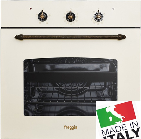 Piekarnik gazowy do zabudowy retro 60cm. Freggia OMRB66CH szampański