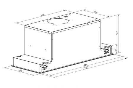 Okap podszafkowy / do zabudowy Berg Maestro 75 White