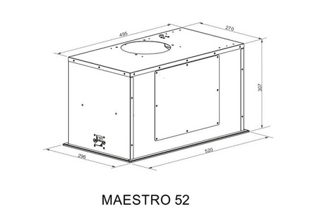 Okap podszafkowy / do zabudowy Berg Maestro 52 White