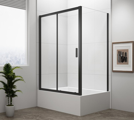 Ścianka boczna Polysan Deep Black MD3316B 90x165cm, szkło czyste