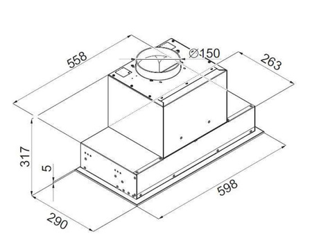 Okap podszafkowy / do zabudowy Ciarko GT-BOX czarny