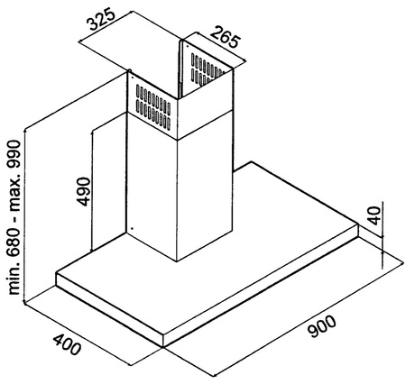 Okap kominowy / przyścienny Ciarko Black Slim 90