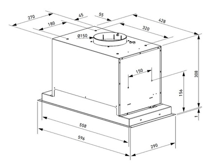 Okap podszafkowy / do zabudowy Lanilia Seletio 60.1 White