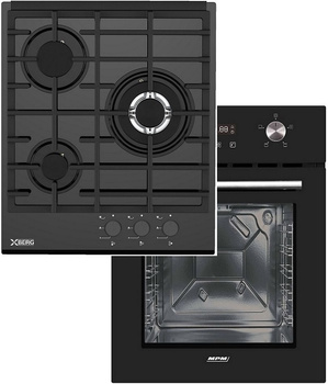 Zestaw 45cm: płyta gazowa Berg BRGS405 + piekarnik elektryczny MPM-45-BO-23C