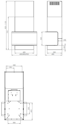 Okap kominowy / przyścienny Nortberg C-Shelf 60 White-Kashmir 850m3/h BLDC