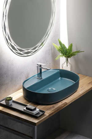 Zestaw Isvea Italy Infinity: Umywalka nablatowa + korek petrol mat